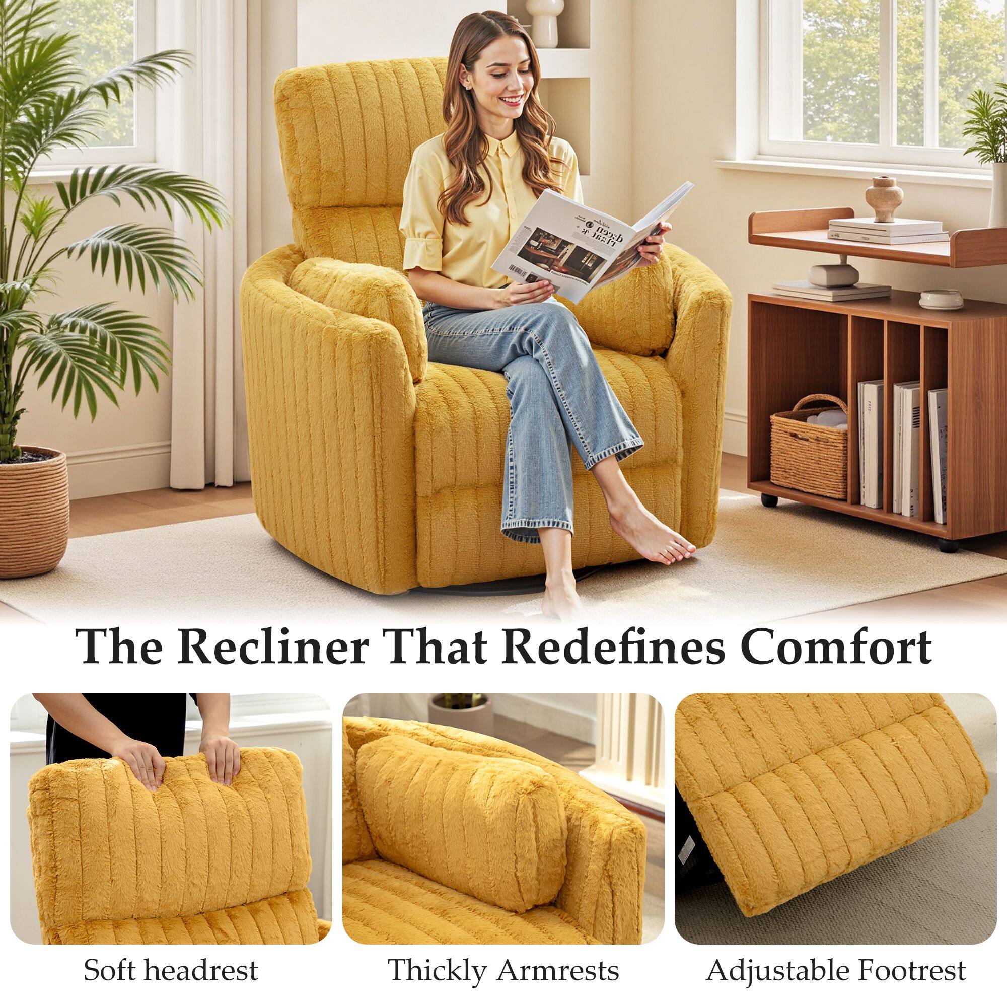 The Recliner That Redefines Comfort

- Soft headrest
- Thickly Armrests
- Adjustable Footrest