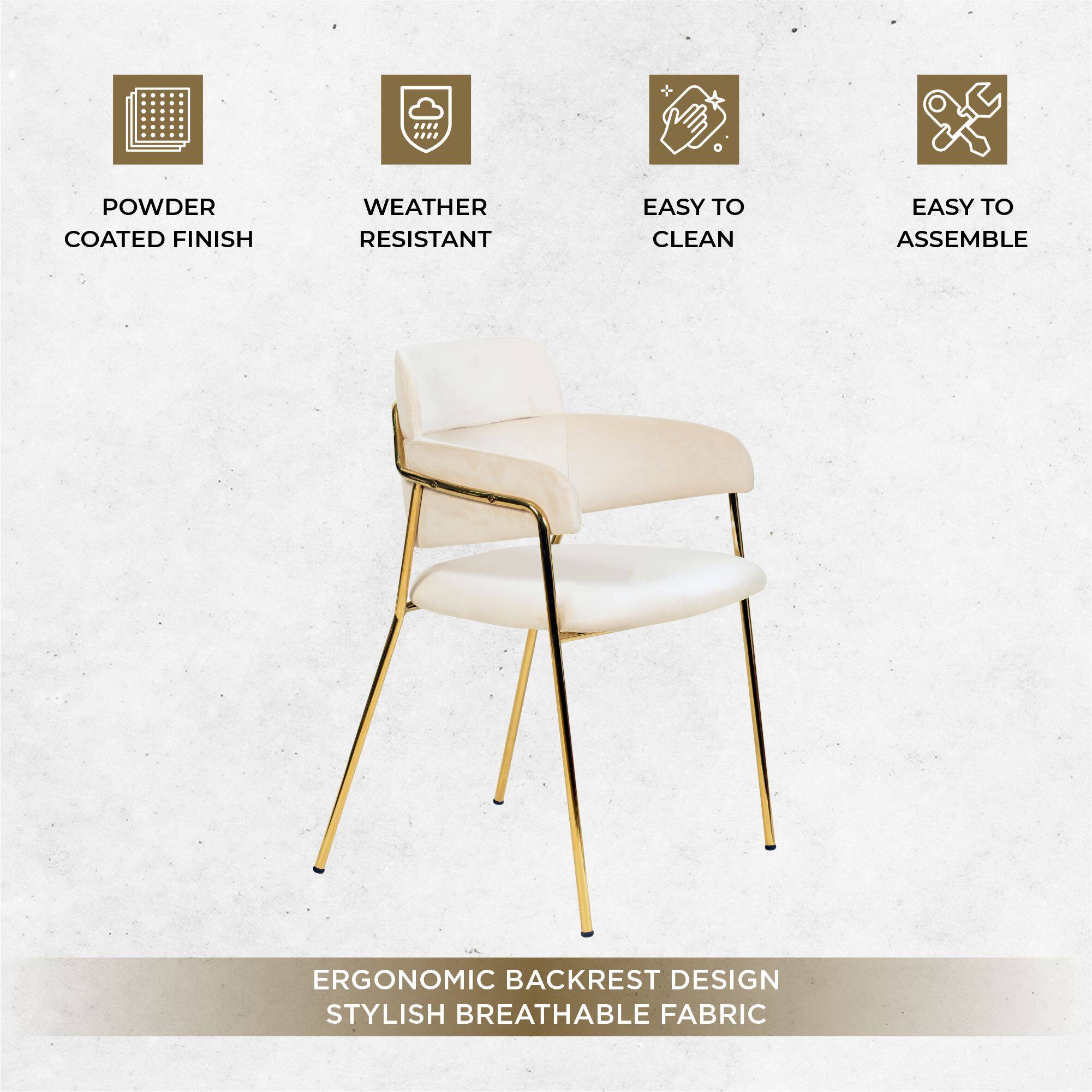 POWDER COATED FINISH  
WEATHER RESISTANT  
EASY TO CLEAN  
EASY TO ASSEMBLE  
ERGONOMIC BACKREST DESIGN  
STYLISH BREATHABLE FABRIC