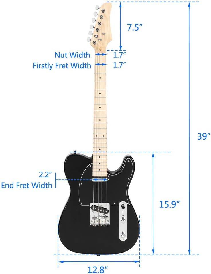 N 7.5" X Nut Width Firstly Fret Width 1.7" 1.7" 39" 2.2" End Fret Width 15.9" 12.8"