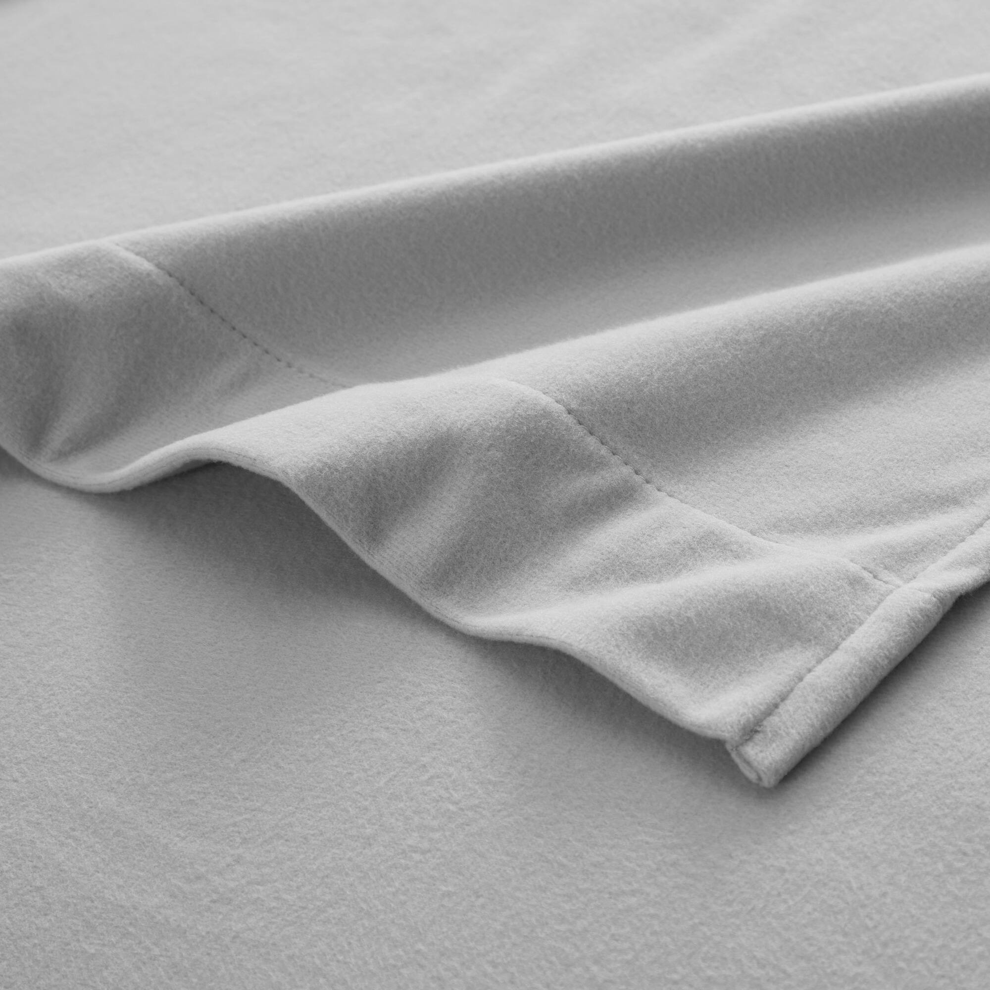 Back. Sweet Home Collection - Solid Flannel Sheets Warm and Cozy Extra Deep Pockets, King - Silver.