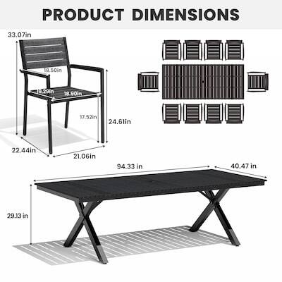 PRODUCT DIMENSIONS

33.07in  
18.50in  
19.29in  
18.90in  
17.52in  
24.6in  
22.44in  
21.06in  
94.33in  
40.47in  
29.13in
