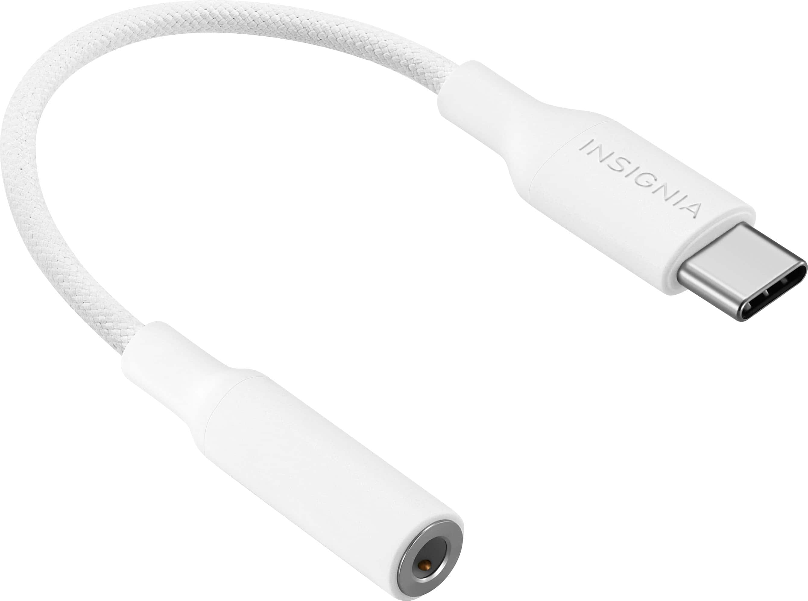 Alt View 7. Insignia™ - 3" Male USB-C to Female 3.5 mm Adapter - White.