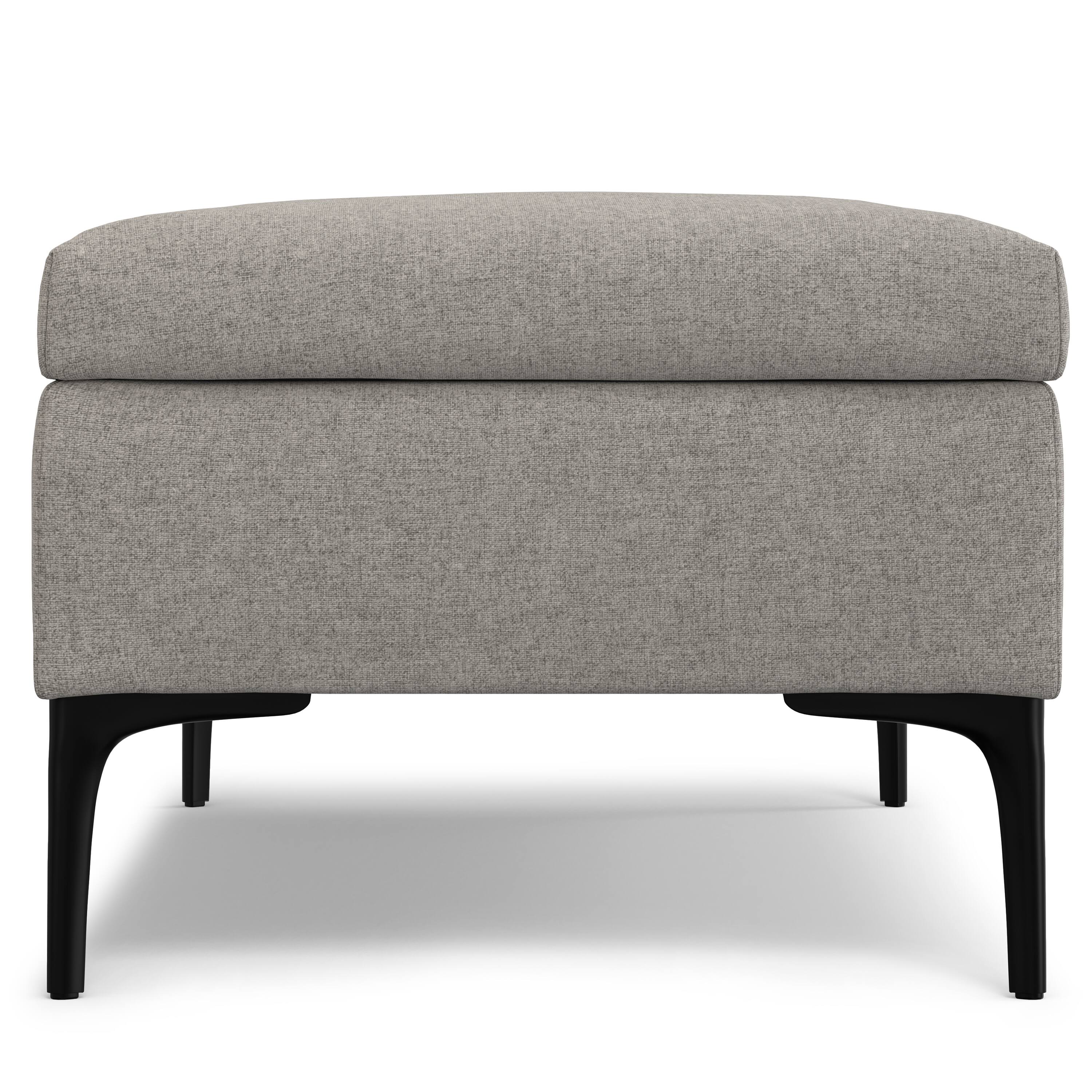 Alt View 2. Simpli Home - Rebecca 48 inch Wide Mid Century Modern Coffee Table Storage Ottoman with Lift up Lid in Cloud Grey Polyester, Assembled - Cloud Grey.