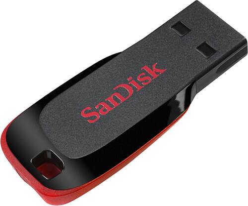Angle. SanDisk - Cruzer Blade 128GB USB 2.0 Flash Drive - Black.