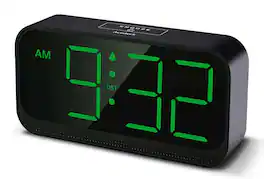 FINEAK - Battery Operated Digital Alarm Clock for Bedroom - Green