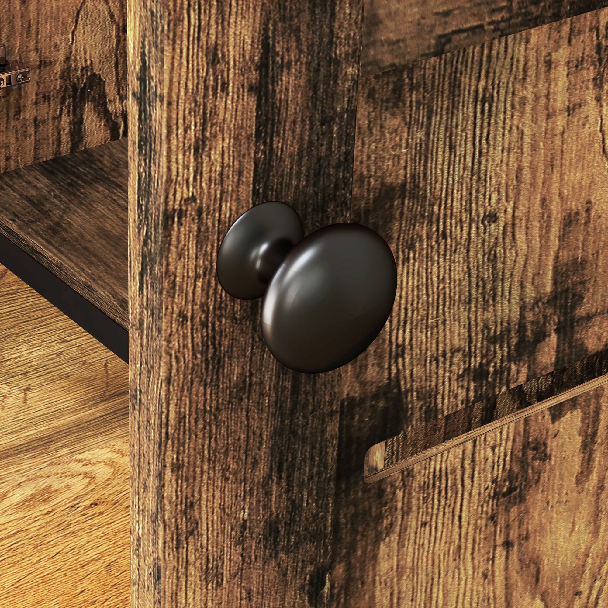 Alt View 8. Homcom - Kitchen Bakers Rack with Power Outlet, Coffee Bar Cabinet with Storage Shelves, Microwave Stand with Louvred Door.