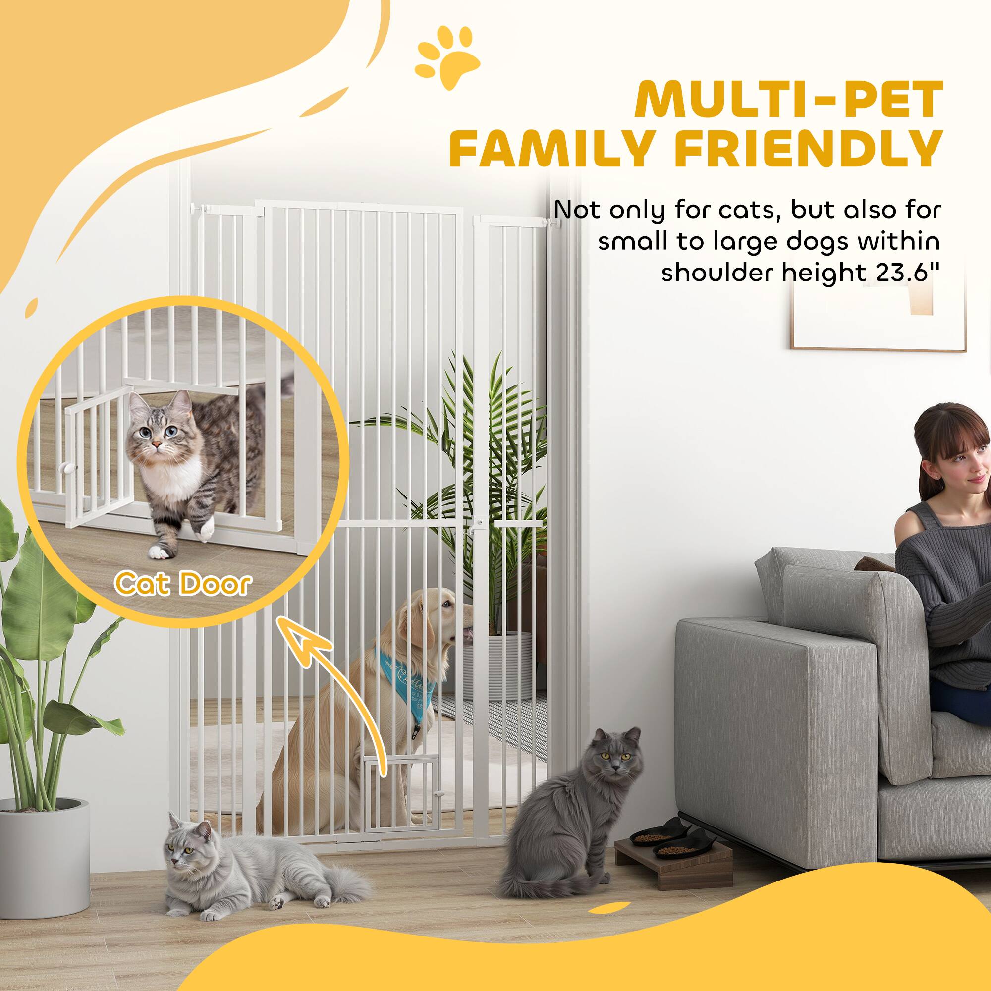 MULTI-PET FAMILY FRIENDLY

Not only for cats, but also for small to large dogs within shoulder height 23.6"

Cat Door