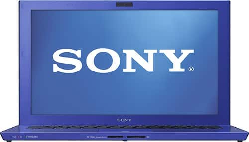Front Standard. Sony - VAIO Laptop / Intel® Core™ i7 Processor / 13.1" Display / 4GB Memory - Blue.