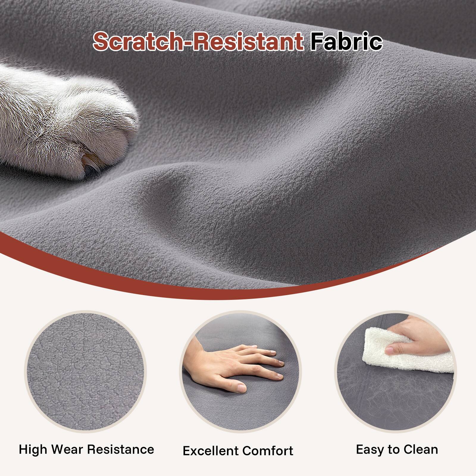 Scratch-Resistant Fabric, High Wear Resistance, Excellent Comfort, Easy to Clean