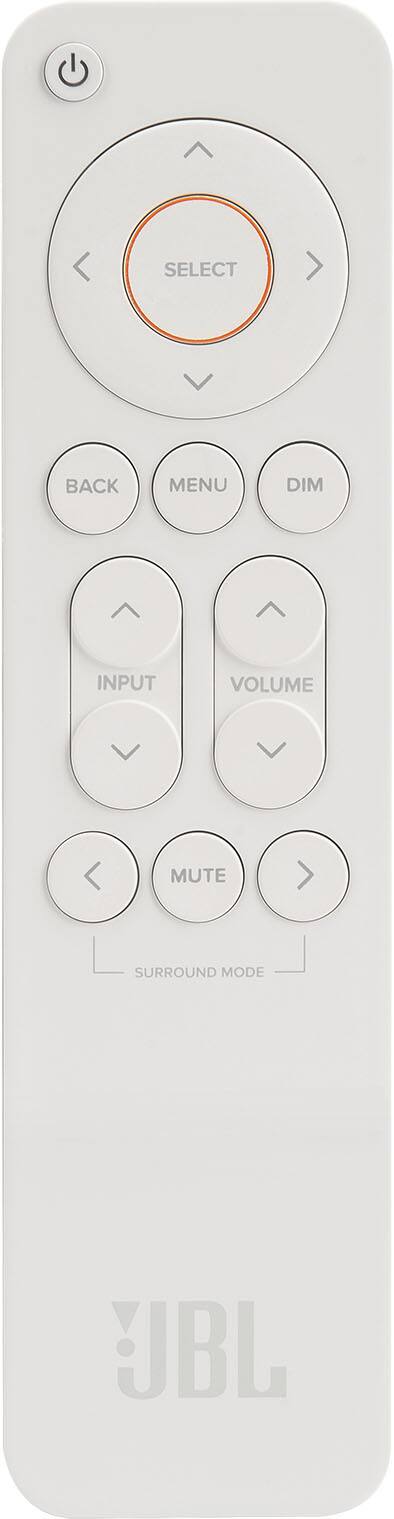 SELECT BACK MENU DIM INPUT VOLUME MUTE SURROUND MODE UBL