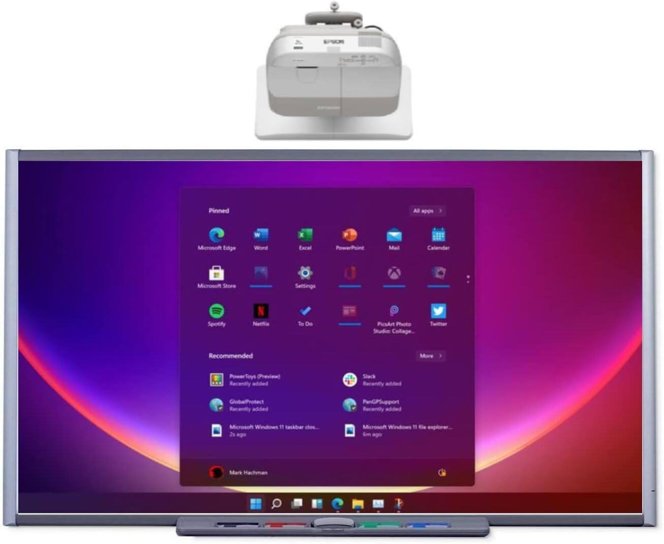 Smart Tech - Refurbished Excellent - Classroom Interactive whiteboard and Projector for Interactive Presentation (UST Projector and SB680 (77” Smart Board))