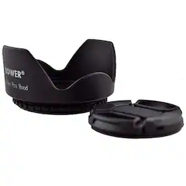 Bower - Pro Series Tulip Lens Hood and Lens Cap for Most 58mm Lenses - Black