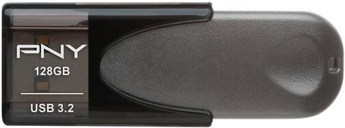 PNY - Elite Turbo Attache 4 128GB USB 3.0 Type A Flash Drive - Black/Gray