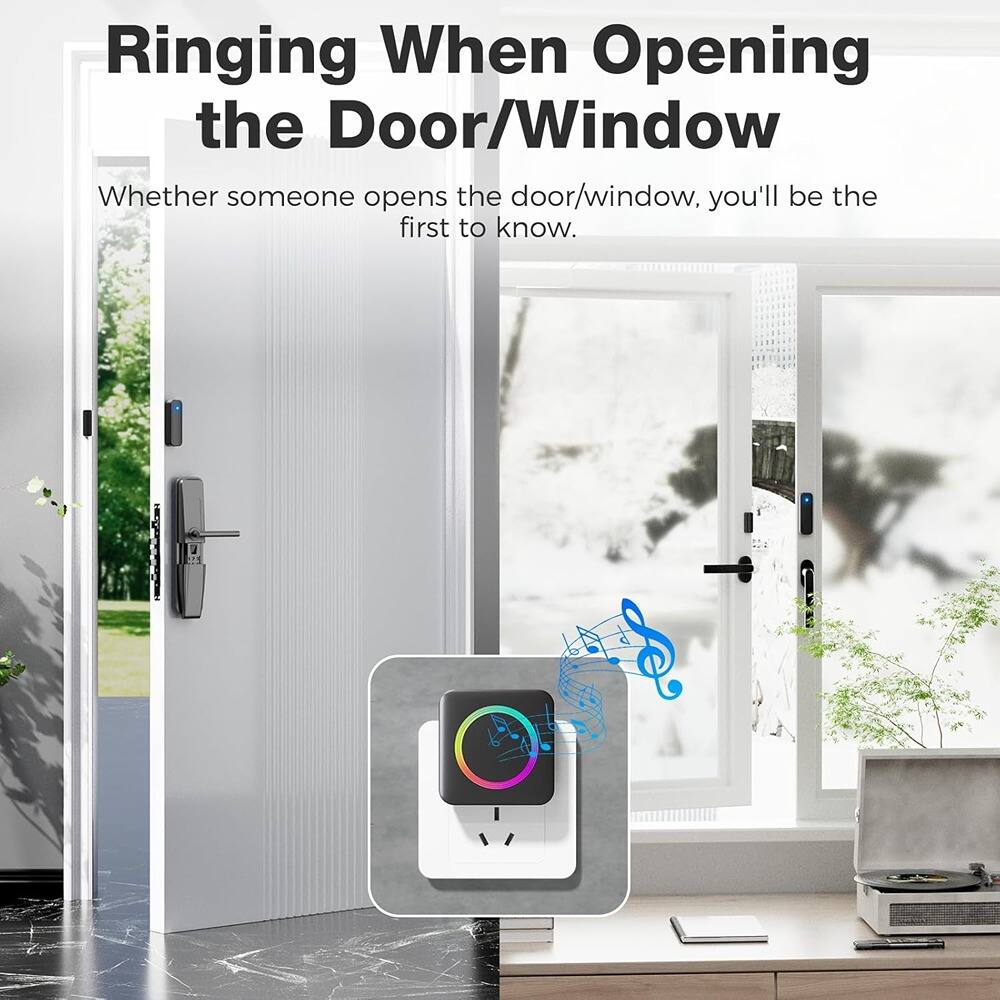 Ringing When Opening the Door/Window

Whether someone opens the door/window, you'll be the first to know.