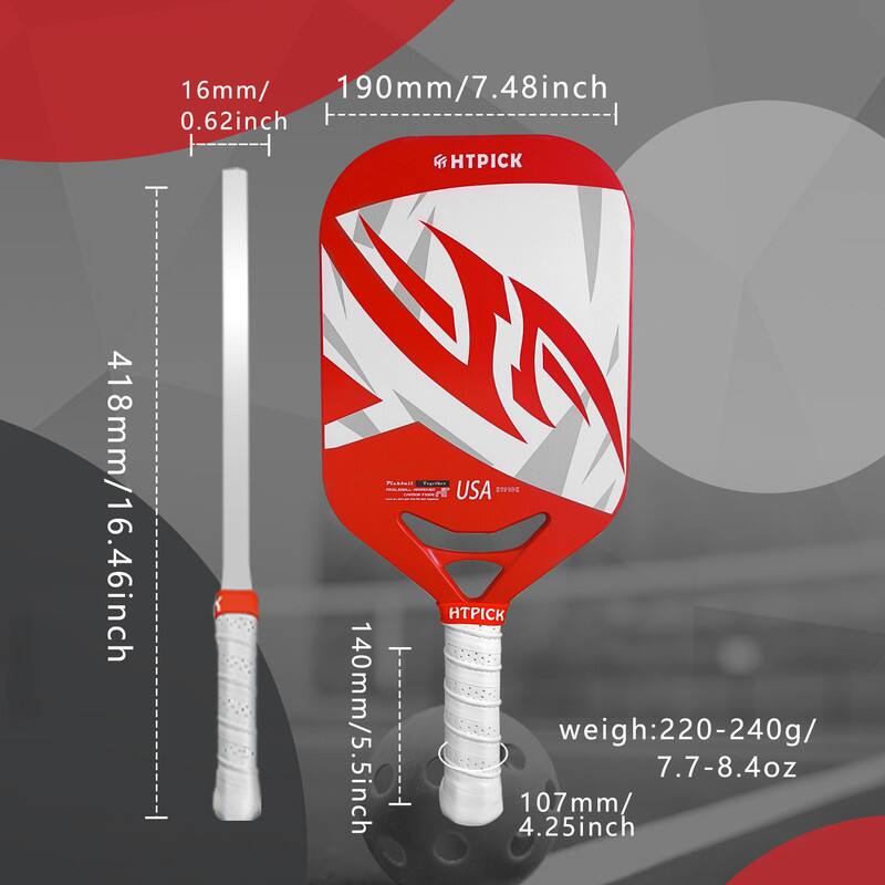 - 418mm / 16.46inch
- 190mm / 7.48inch
- 16mm / 0.62inch
- 140mm / 5.5inch
- 107mm / 4.25inch
- Weight: 220-240g / 7.7-8.4oz
- HTPICK
- USA