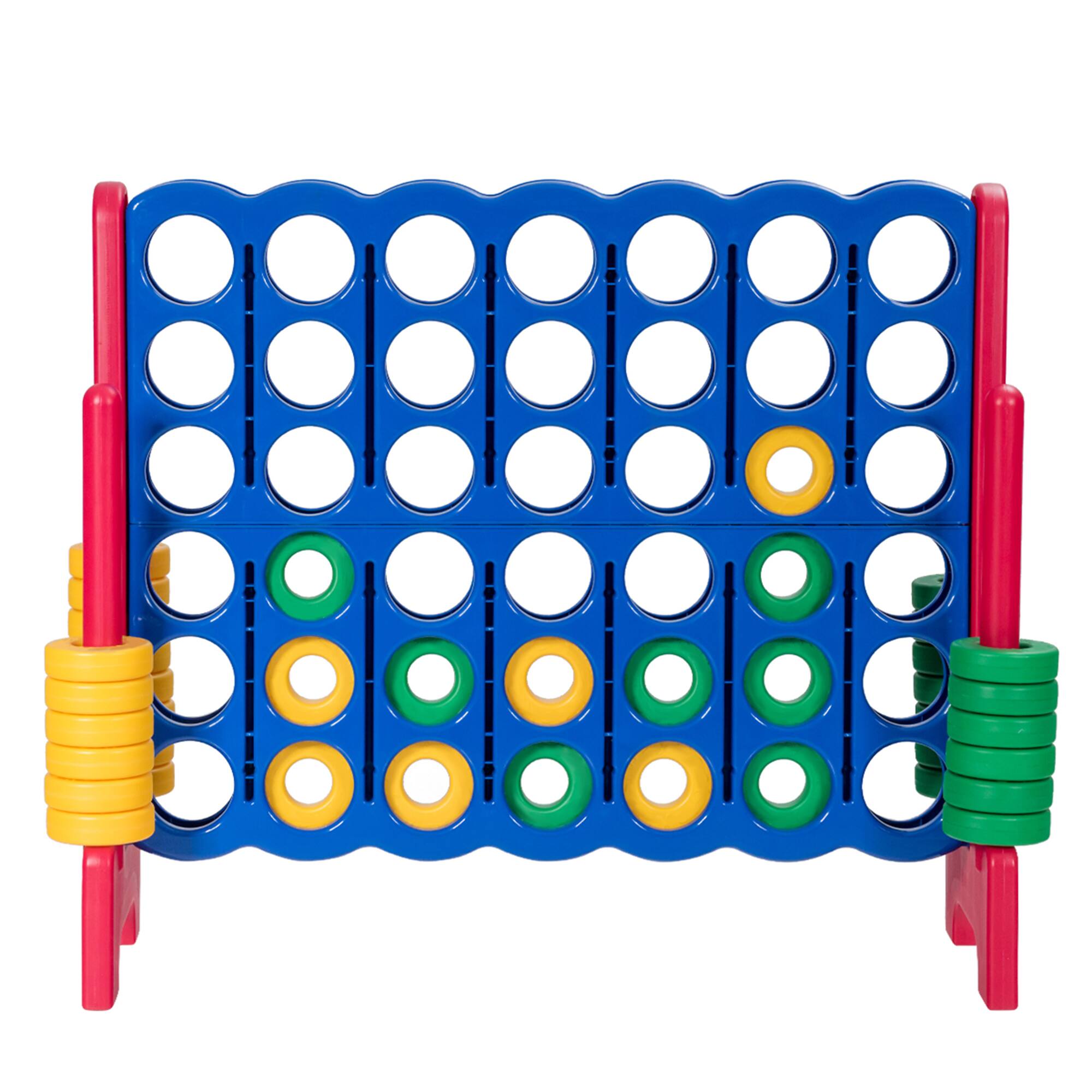 Alt View 3. Gymax - Gymax Jumbo 4-to-Score Game Set Giant 4 in A Row Kids Adults w/ 42 Jumbo Rings - Blue.