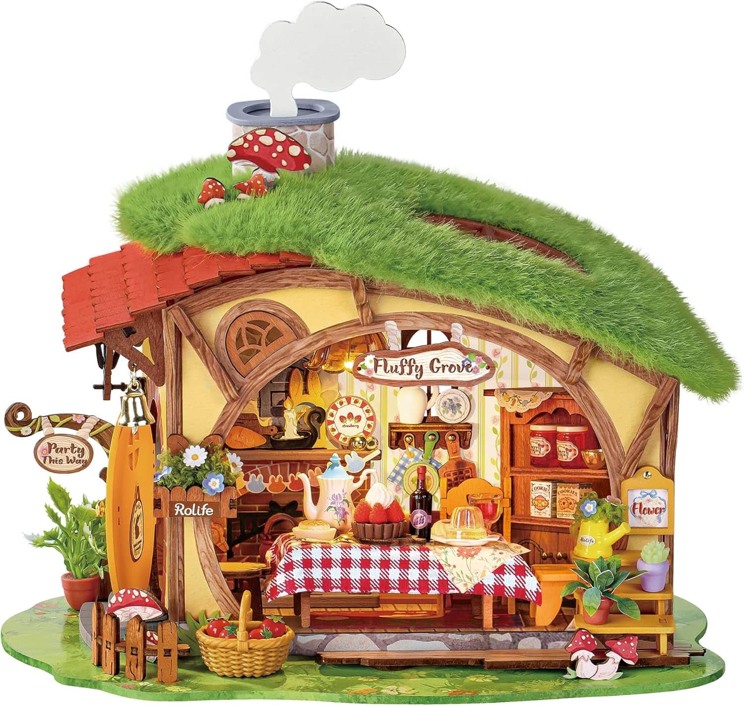 Robotime - Rolife DIY Miniature House Kit Fluffy Grove Wooden Model Kit Fairy Tale Dollhouse Craft Kit for Adults - Brown price history on PriceWatchPro