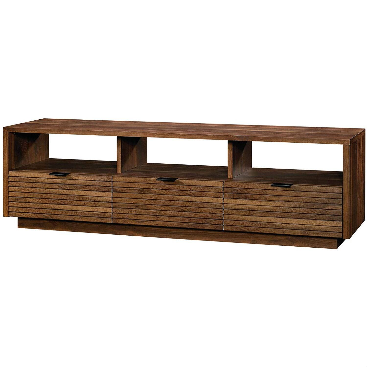 Left. SlickBlue - Modern TV Console Stand, Fits Up to 70-Inch Flat Screen - Brown.
