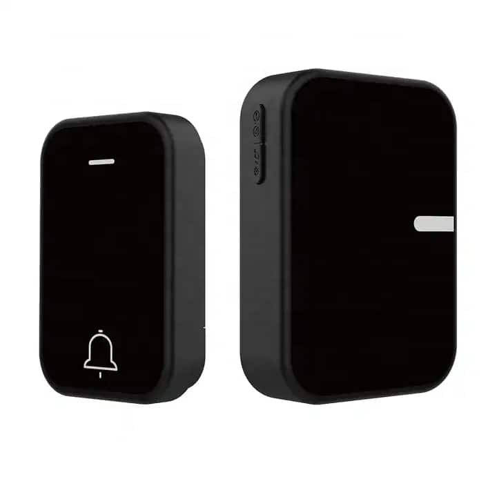 Cluzine - Mirror Surface Wireless Smart Doorbell Home Music Door Bell Long Range Elderly Caller Black