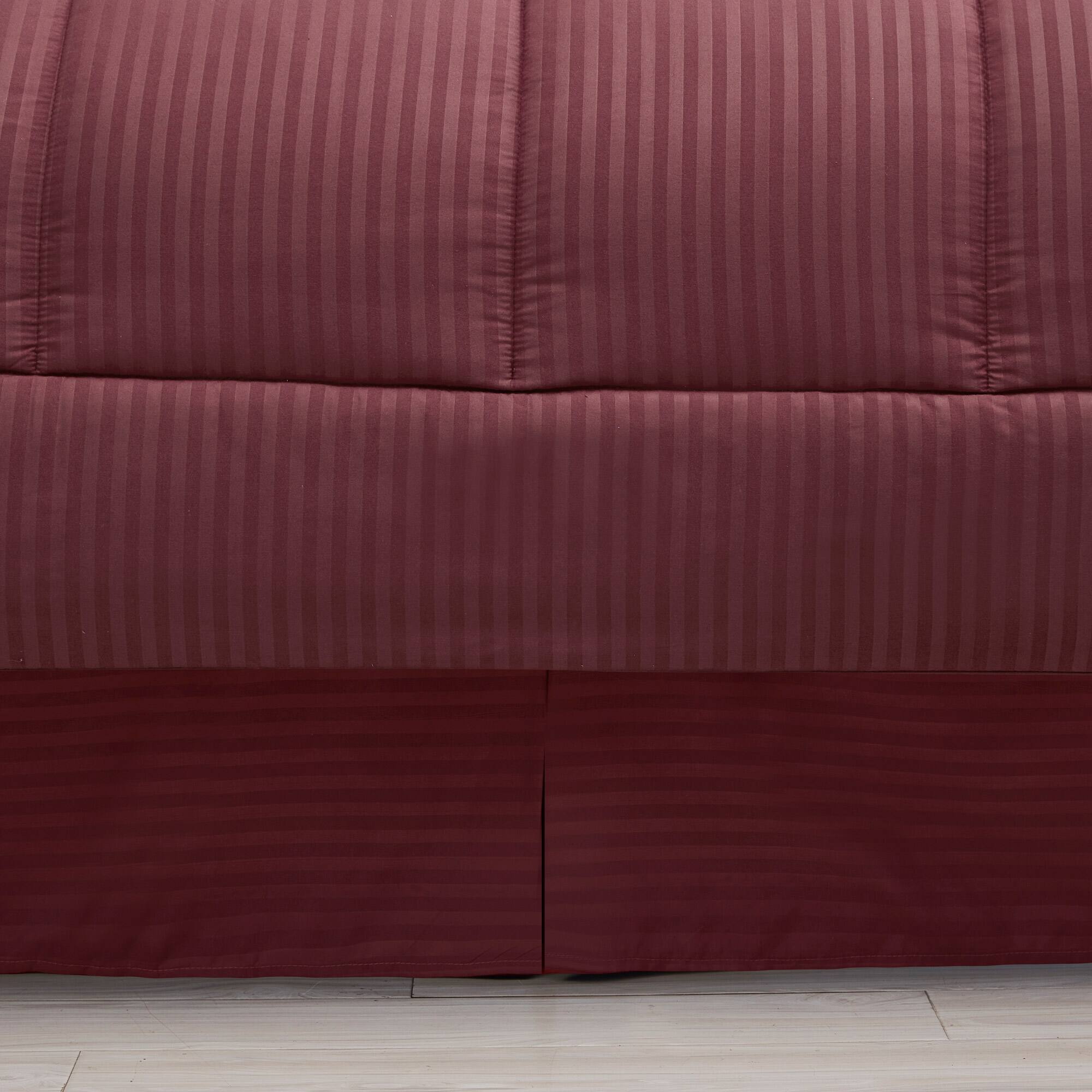 Alt View 1. Sweet Home Collection - 8 Piece Embossed Dobby Stripe Bed in a Bag All Season Complete Set with Sheets - Queen - Burgundy.