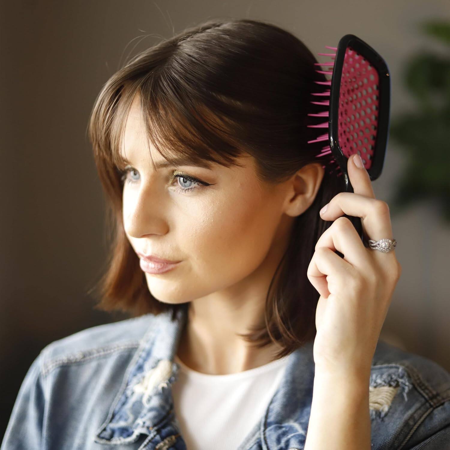 Back. FHI Heat - UNbrush Wet/Dry Detangling Hair Brush with DuoFlex™ Anti-Static Bristles - Cherry Blossom.