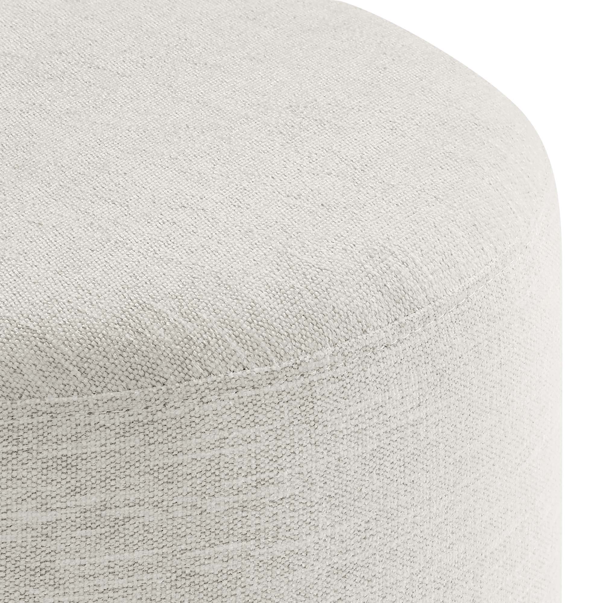 Alt View 4. Modway - Callum 16" Round Woven Heathered Fabric Upholstered Ottoman by Modway - Heathered Weave Ivory.