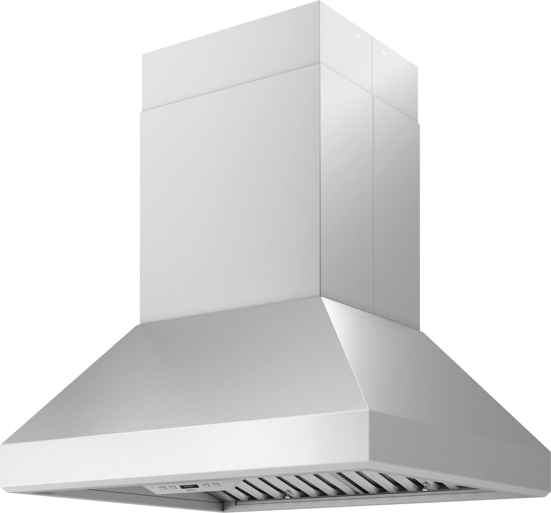 Angle. Zephyr - Titan 36 in. 650 CFM Island Mount Range Hood with TruHue - Stainless Steel.