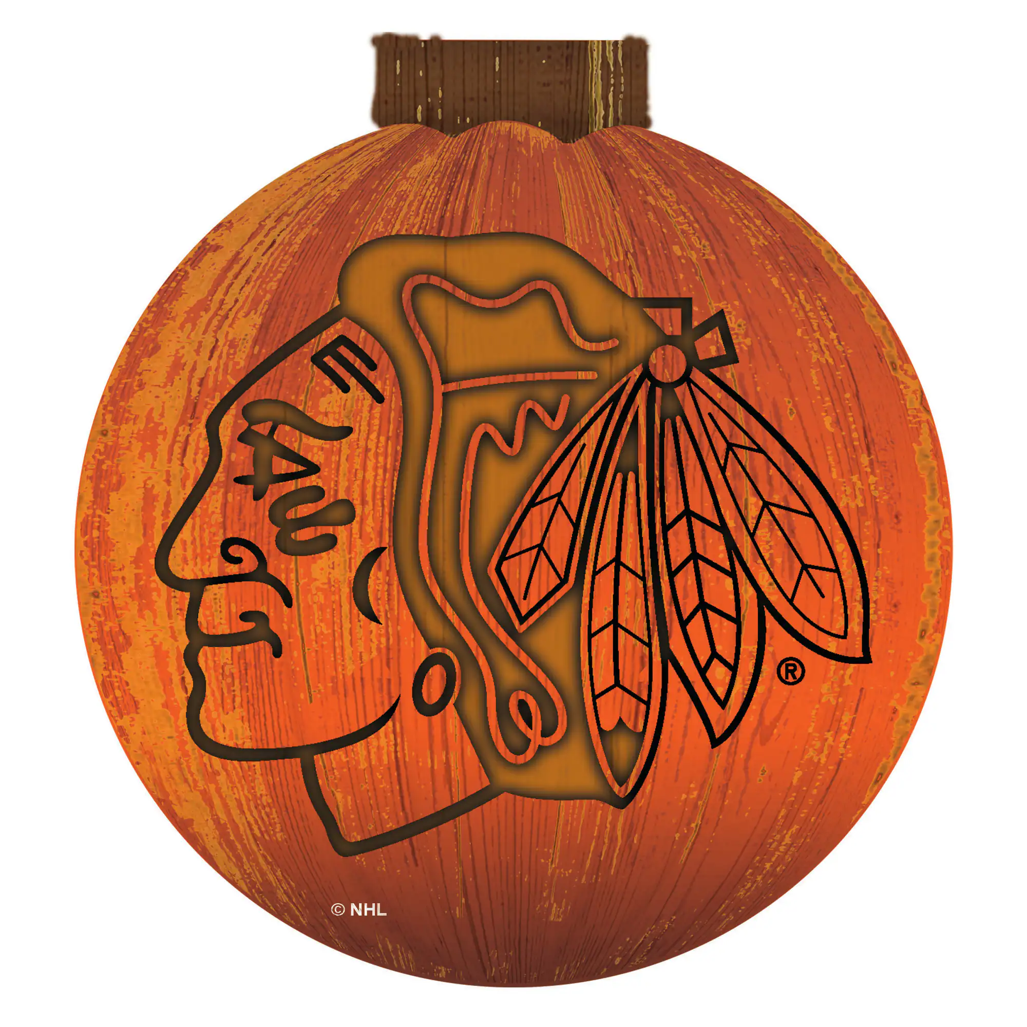 Fan Creations - Chicago Blackhawks 12'' Pumpkin Sign - Orange