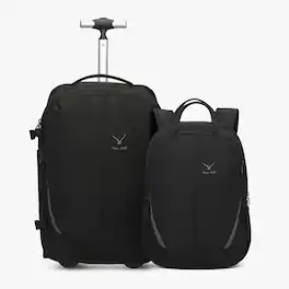 Hynes Eagle - Duo 2-in-1 Rolling Travel Backpack - Black