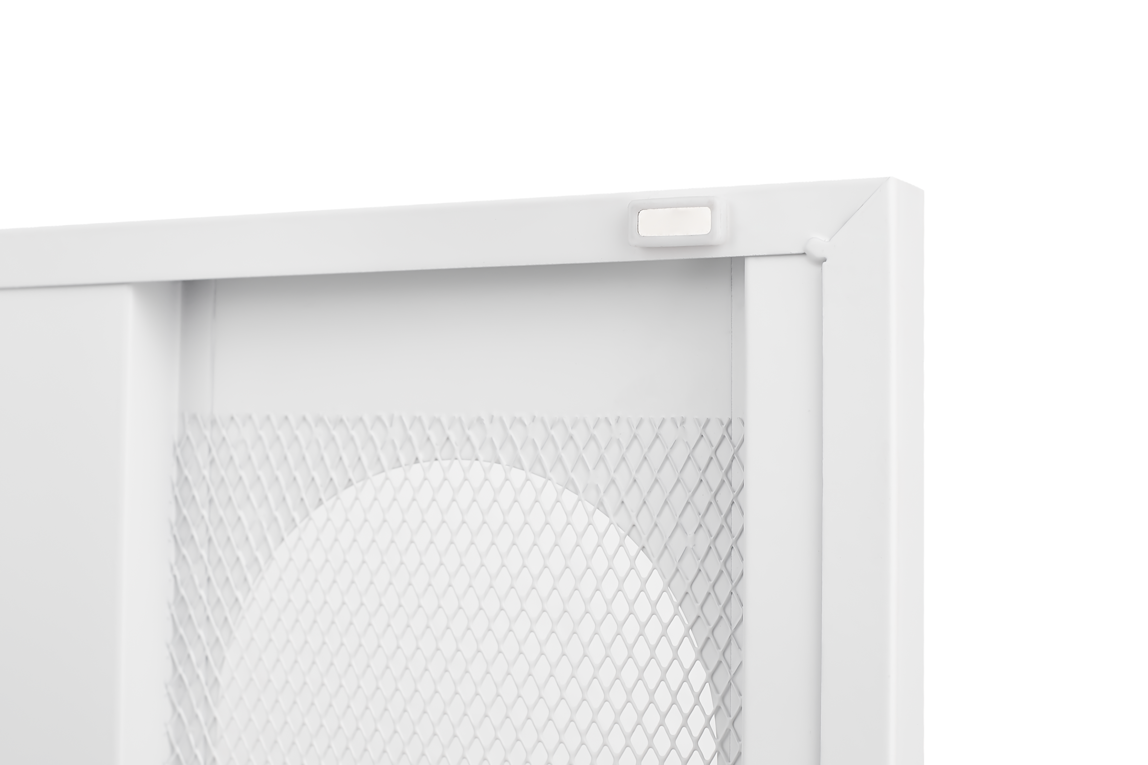 Alt View 5. GOODSILO - Grid Double Door Shoe Cabinet with Adjustable Shelves & Elevated Base - White.