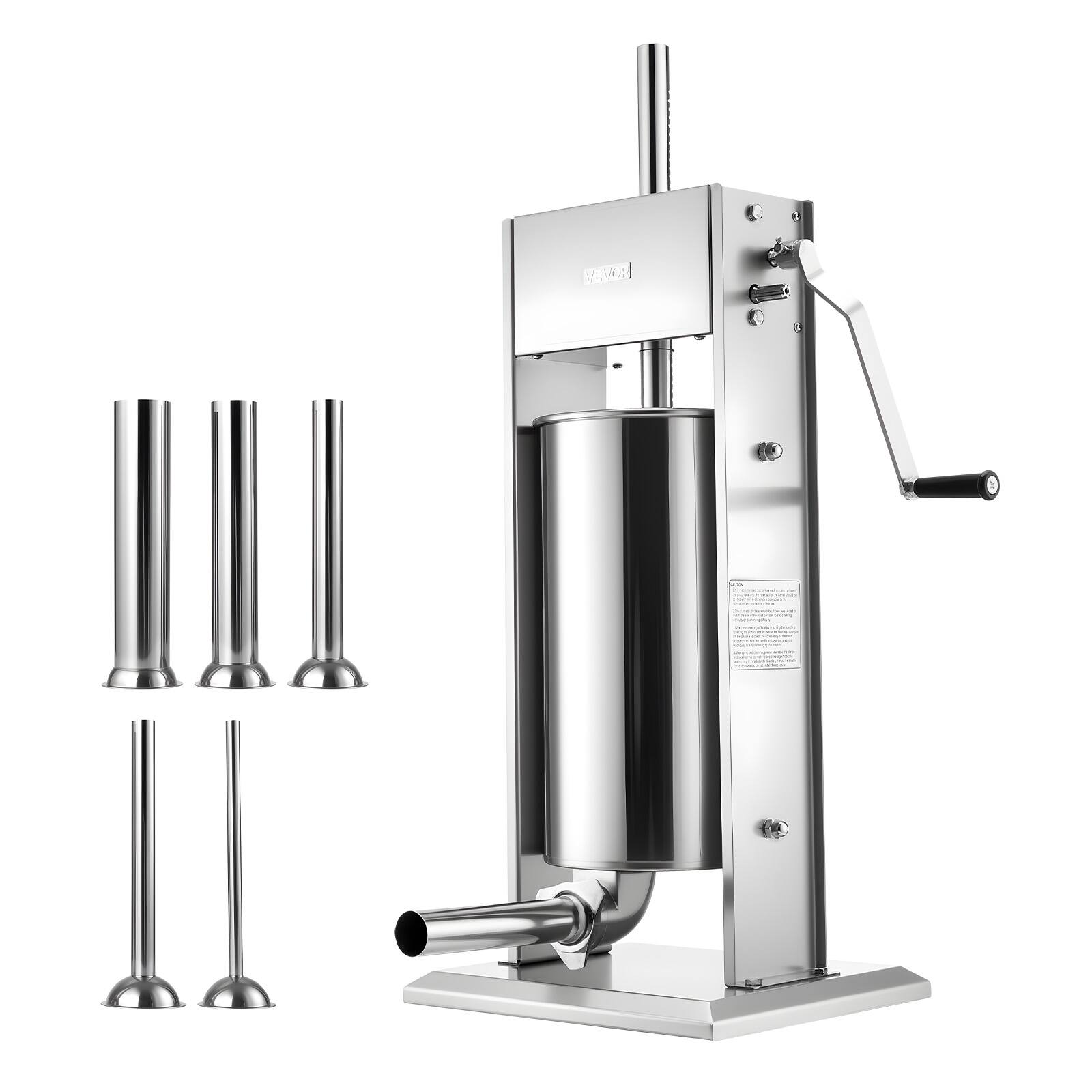 Alt View 5. VEVOR - Manual Sausage Stuffer, 33 LBS / 15 L Vertical Meat Stuffer, Heavy Duty Sausage Casing Meat Stuffing Machine - Silver.