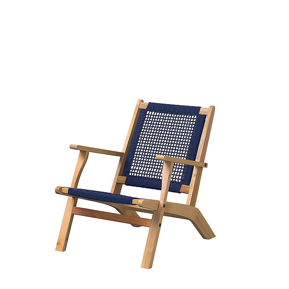 Alt View 11. Patio Sense - Vega Natural Stain Outdoor Chair - Navy.