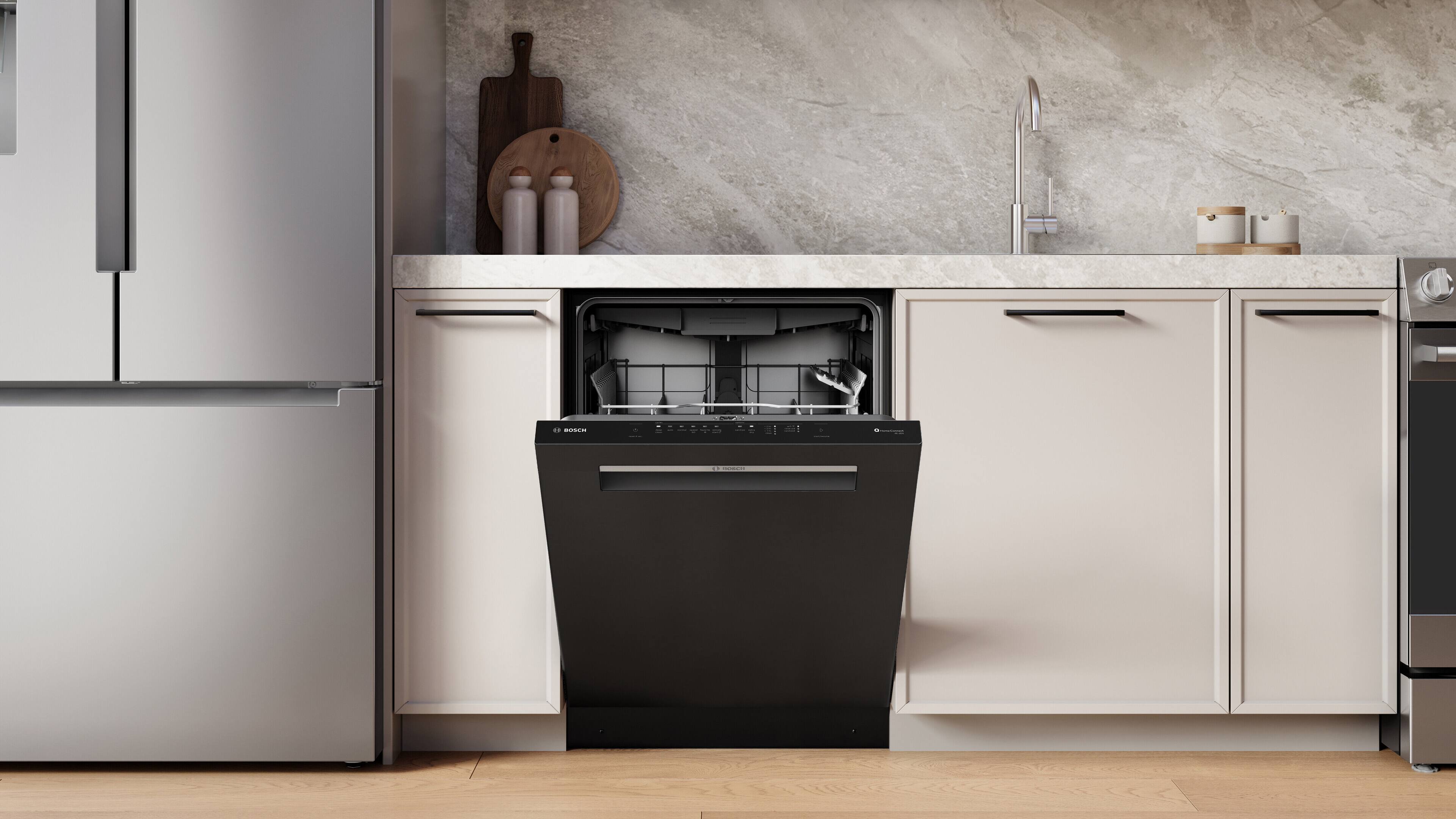 Alt View 6. Bosch - 300 Series 24" Top Control Smart Built-In Tub Dishwasher with 3rd Rack and Zone Wash, 46 dBA - Black.