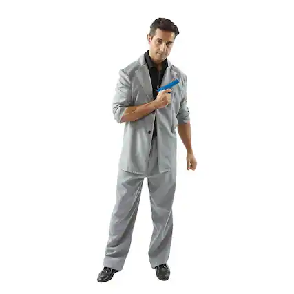 Front. Angels Costumes - Florida Detective Adult Costume, Standard - Grey.