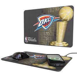 Keyscaper - Oklahoma City Thunder 2025 NBA Finals Champions Wireless Charger & Mouse Pad - Black
