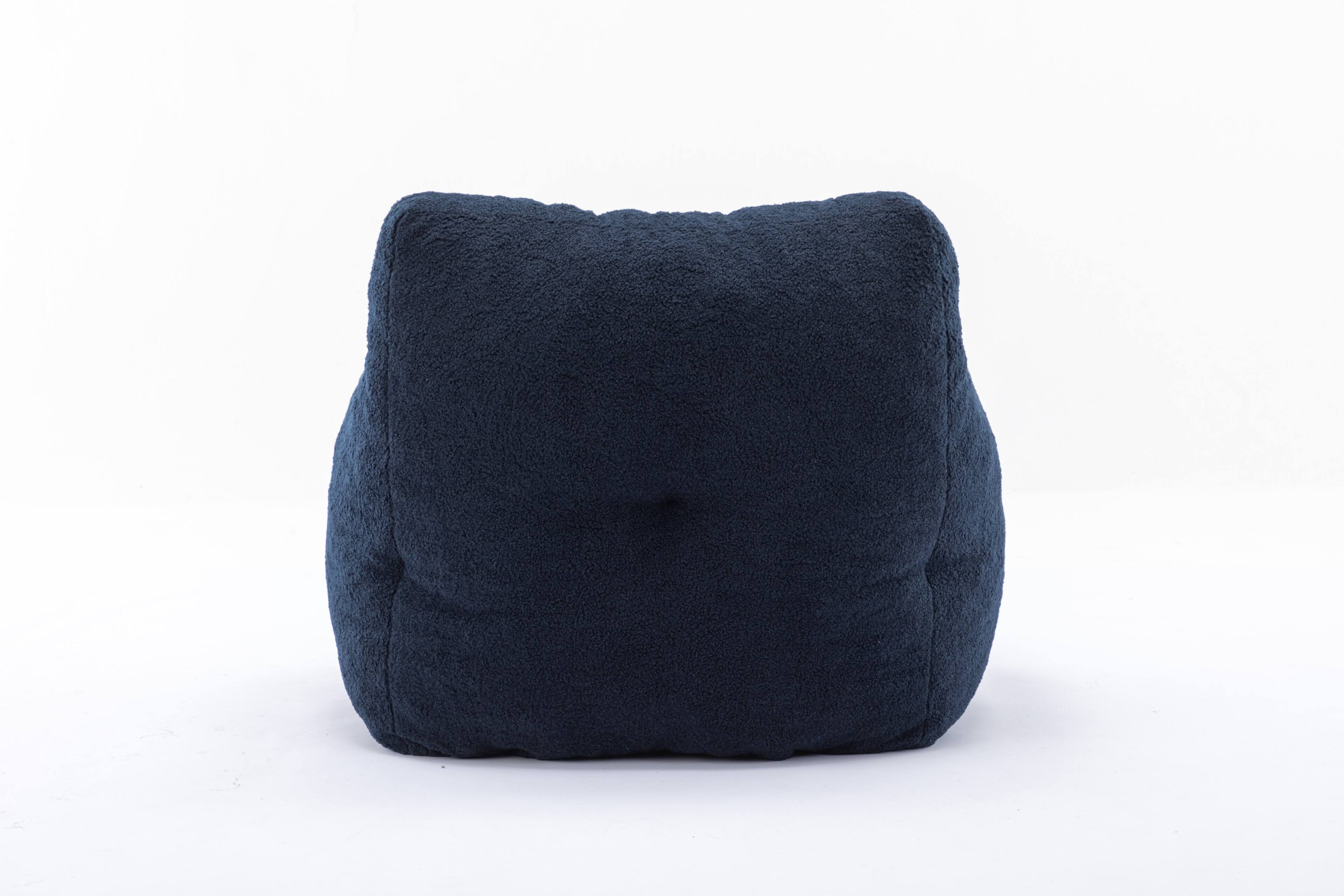 Alt View 8. GOODSILO - Luxury Plush Bean Bag Chair with Ergonomic Support - Soft Teddy Fabric and Memory Foam Filling for Ultimate Comfort - Dark Blue.