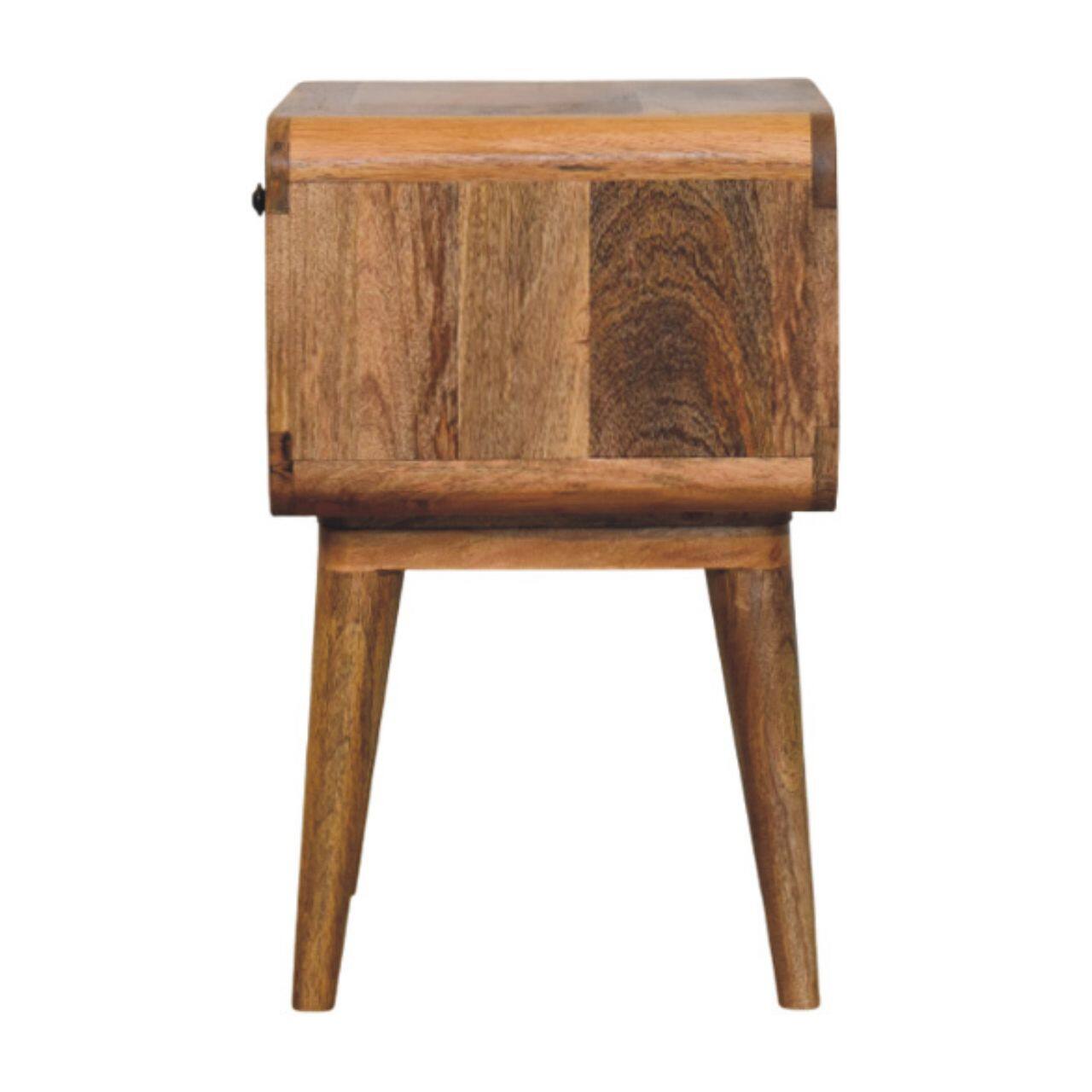 Alt View 4. Artisan Furniture - Artisan Furniture Solid Wood Avora Oak-ish Nightstand with Drawer and open slot - Oak.