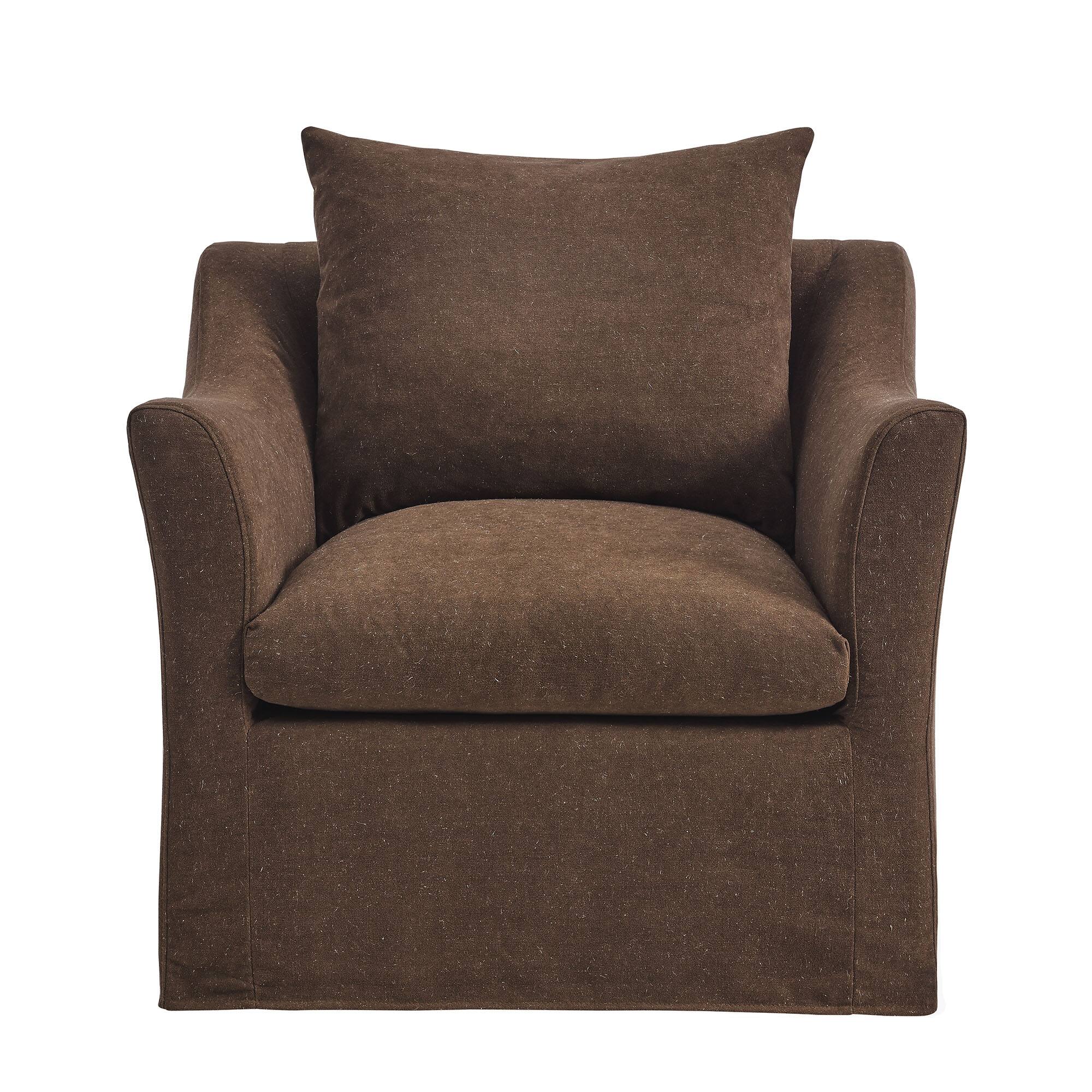 Alt View 4. Modway - Somerset Slipcovered Linen Blend Armchair by Modway - Cocoa.