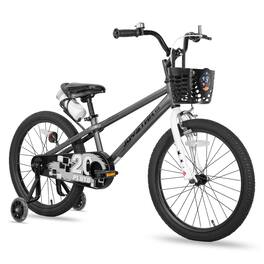JOYSTAR - Pluto 18" Kids Bike with Light Up Training Wheels, Kids' Bicycle for Boys Girls Ages 5-9, Children Bikes, Grey - Gray
