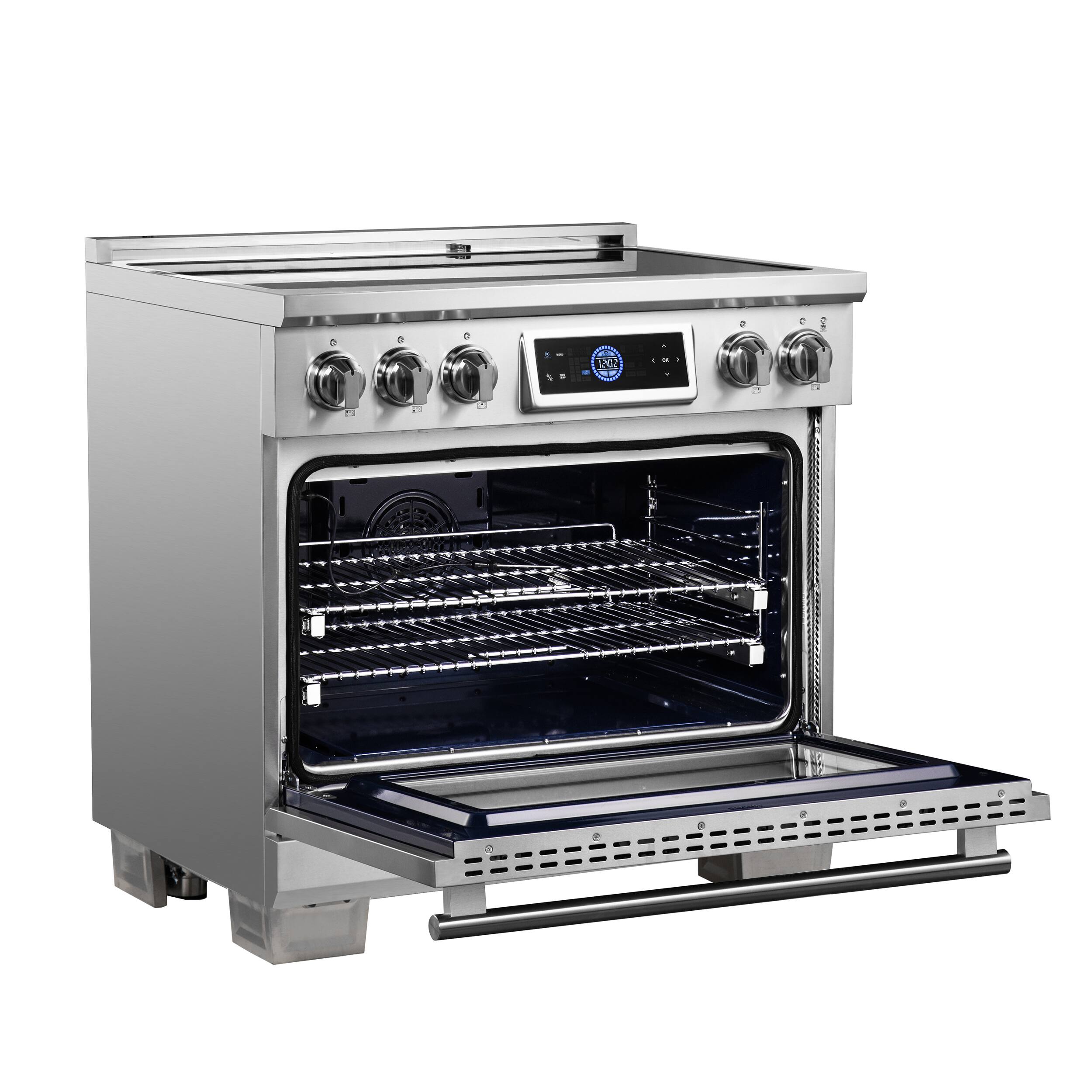 Alt View 3. Forno Appliances - Maximus 5.36 Cu. Ft. Freestanding Electric Induction Range with Air Fryer - Stainless Steel.