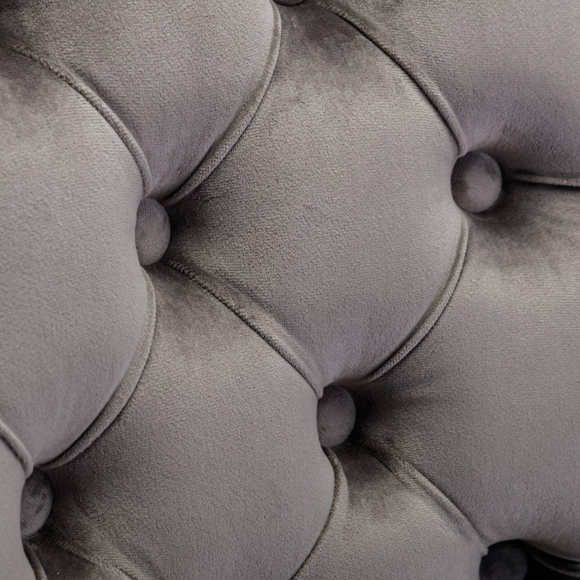 Alt View 7. GOODSILO - Modern Velvet Upholstered Office Chair with Tufted Button Design and Golden Metal Base for Home Workspace - Gray.