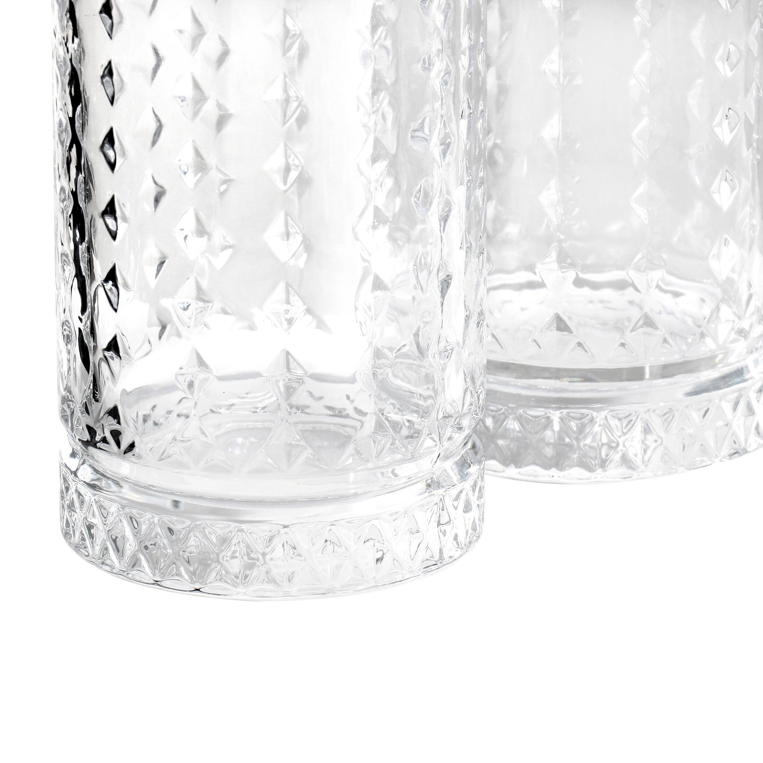 Alt View 3. Gibson - Gibson Home 4 Piece 16 Ounce Teardrop Embossed Glass Tumbler Set - Clear.