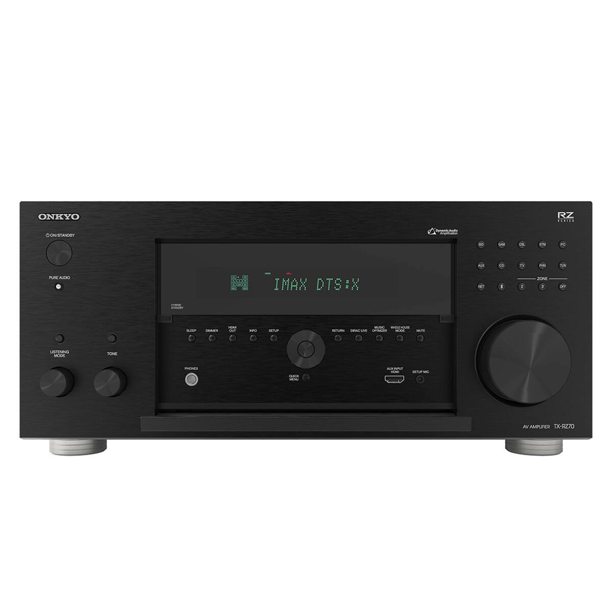 ONKYO  
RZ BEATED  
ONISTANDBY  
Dynamic Audio Amplification  
per  
UN  
PUREAUDIO  
IMAX DTS:X  
L  
ZONE :  
- EXPORT  
SLIP  
DRIVER  
HOM no  
NO  
SETUP  
MUSIC RETURN GRAGUVE OPTIMER 300M ULTE  
USTENING MODE  
TONE  
PHONES  
OLICE TOO  
KM SETUPMO  
a AMPURER TX-R270