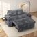 Front. Vipbear - Vipbear 65" Loveseat Sleeper Sofa Pull-Out Bed ,Reclining Backrest, USB Ports, Side Table,Corduroy Gray - Gray.