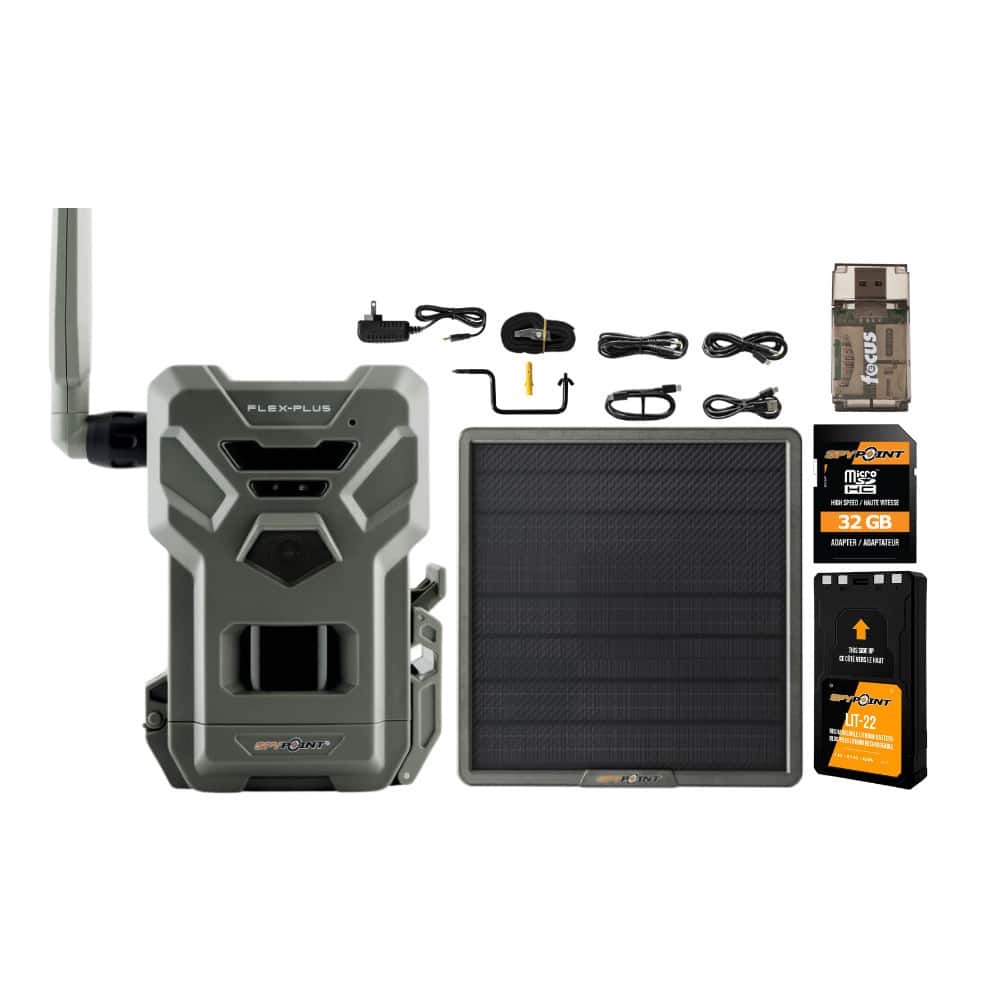 Spypoint - FLEX PLUS 36 MP Cellular Trail Camera with Lithium Battery Pack Bundle