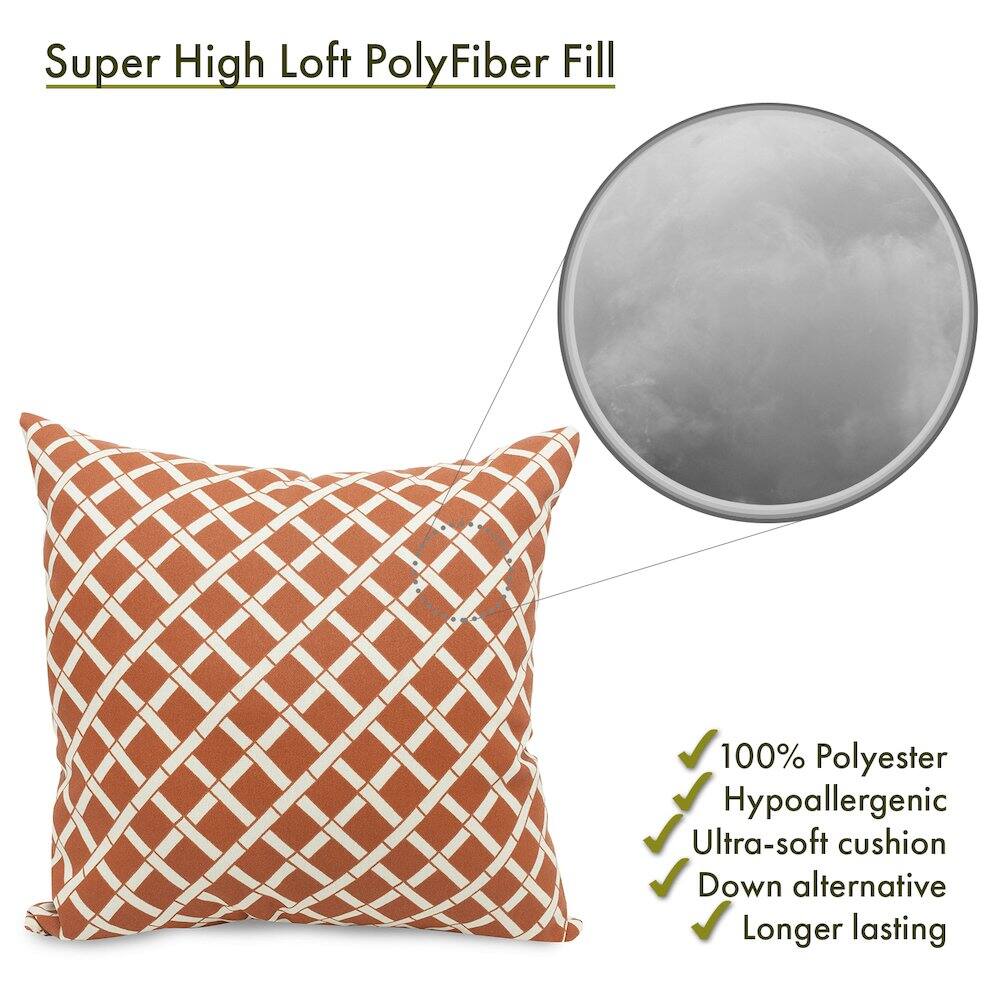Super High Loft PolyFiber Fill

- 100% Polyester
- Hypoallergenic
- Ultra-soft cushion
- Down alternative
- Longer lasting