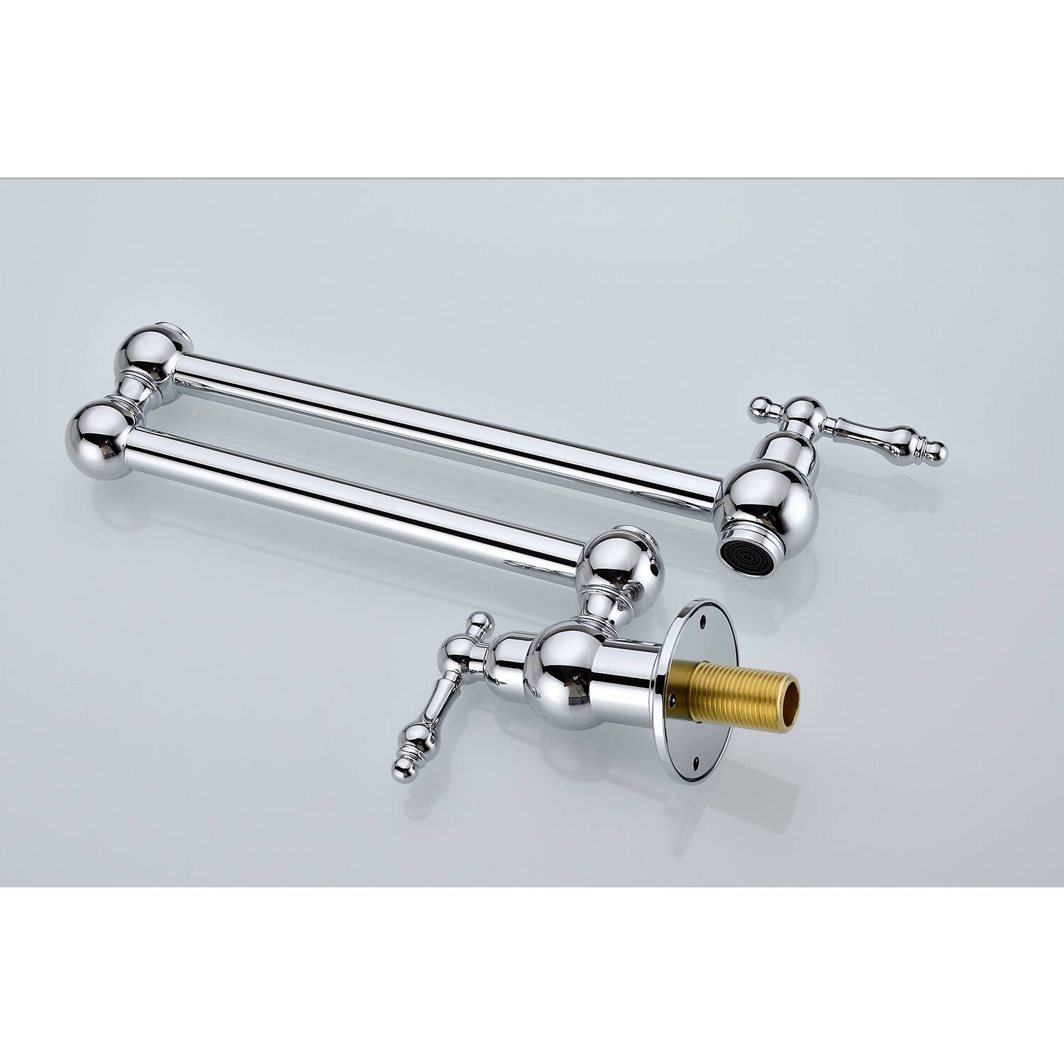Angle. Siljoy - Wall Mount Folding Kitchen Pot Filler Faucet - Chrome.