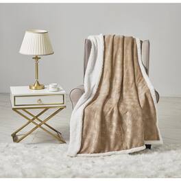 Noble House - Louvre Plush All Season 50"x60" Sherpa Throw - Beige
