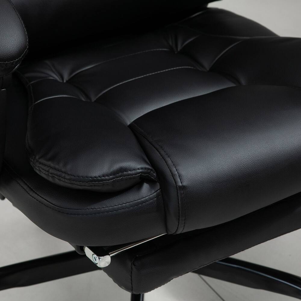 Alt View 6. Loheer - Loheer Massage Office Chair High Back Executive Desk Chair with Footrest Black - Black.