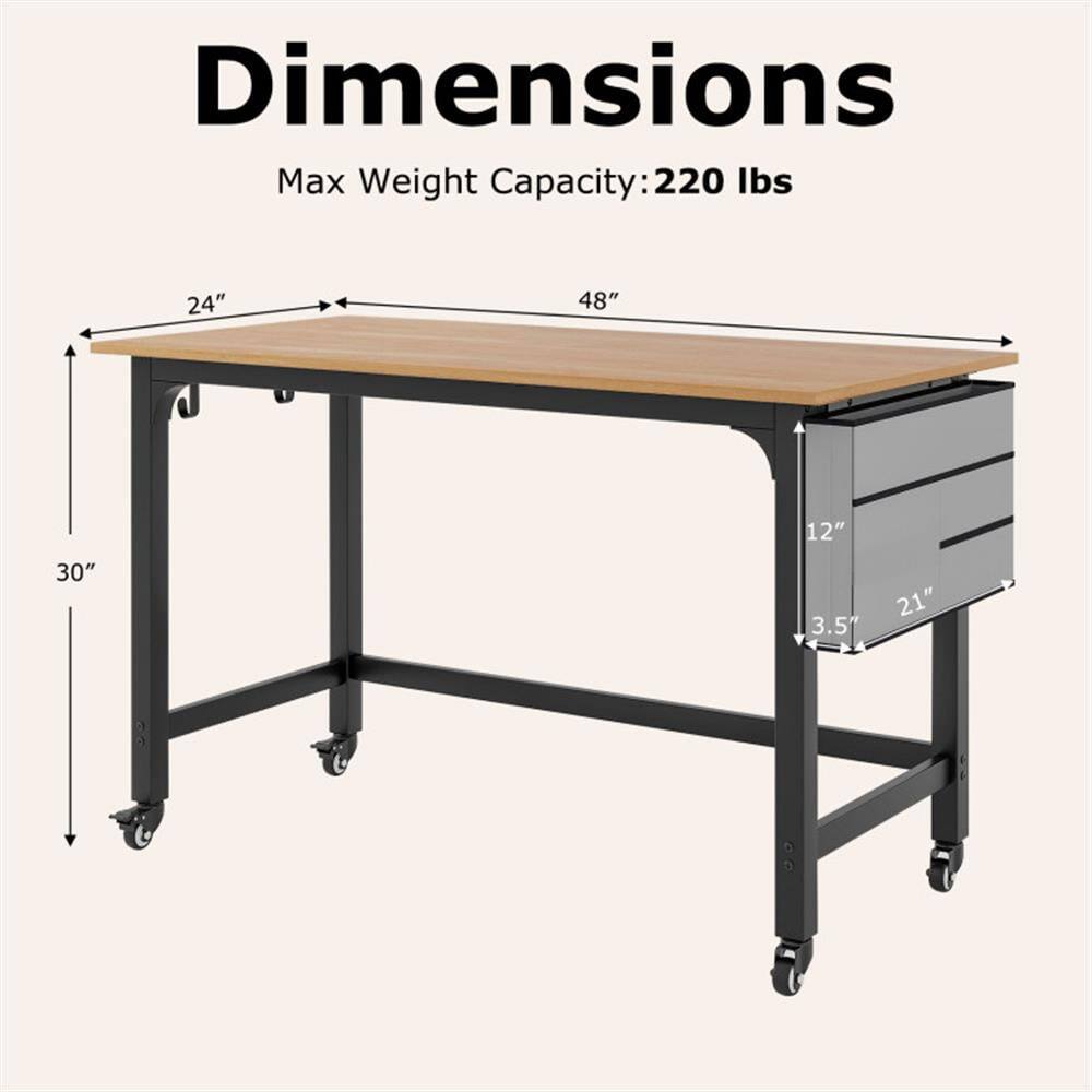 Dimensions  
Max Weight Capacity: 220 lbs  
24" x 48" x 30" x 12" x 3.5" x 21"